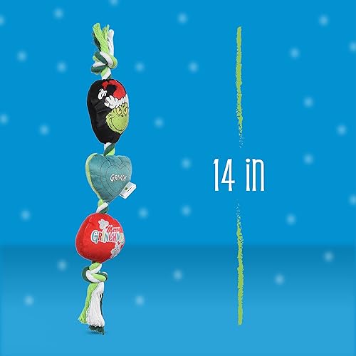 Miniatura 5 de How The Gr Stole Christmas - Juguete de cuerda de corazón de 14 pulgadas para perros, juguetes chirriantes para perros, juguetes de cuerda para