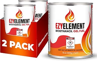 Gel Fuel Cans | Smoke-Free & Clean Burning Bioethanol Gel Fuel, Long-Lasting Formula for Indoor & Outdoor Use (2 Pack, 13oz/368g)