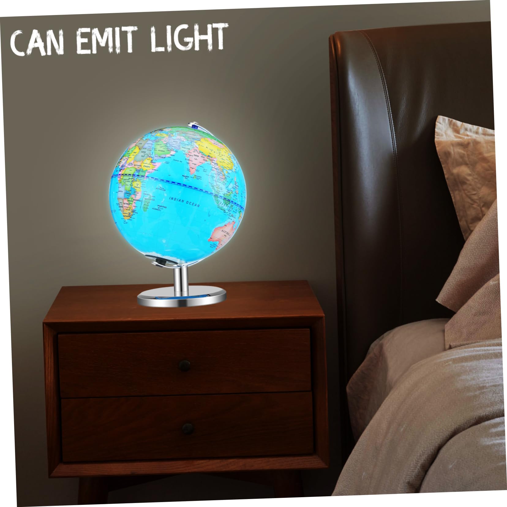 Globo Terráqueo Iluminado con Soporte Educativo para Niños