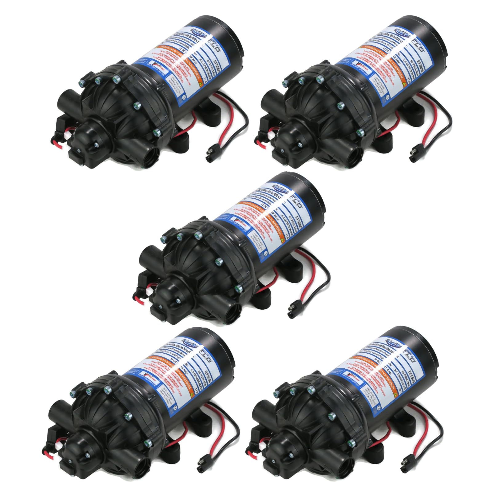 OEM | (5 Pack) Everflo 5.5 GPM, 12 Volt, Diaphragm Pump EF5500-BC, EF5500BC, 18590865