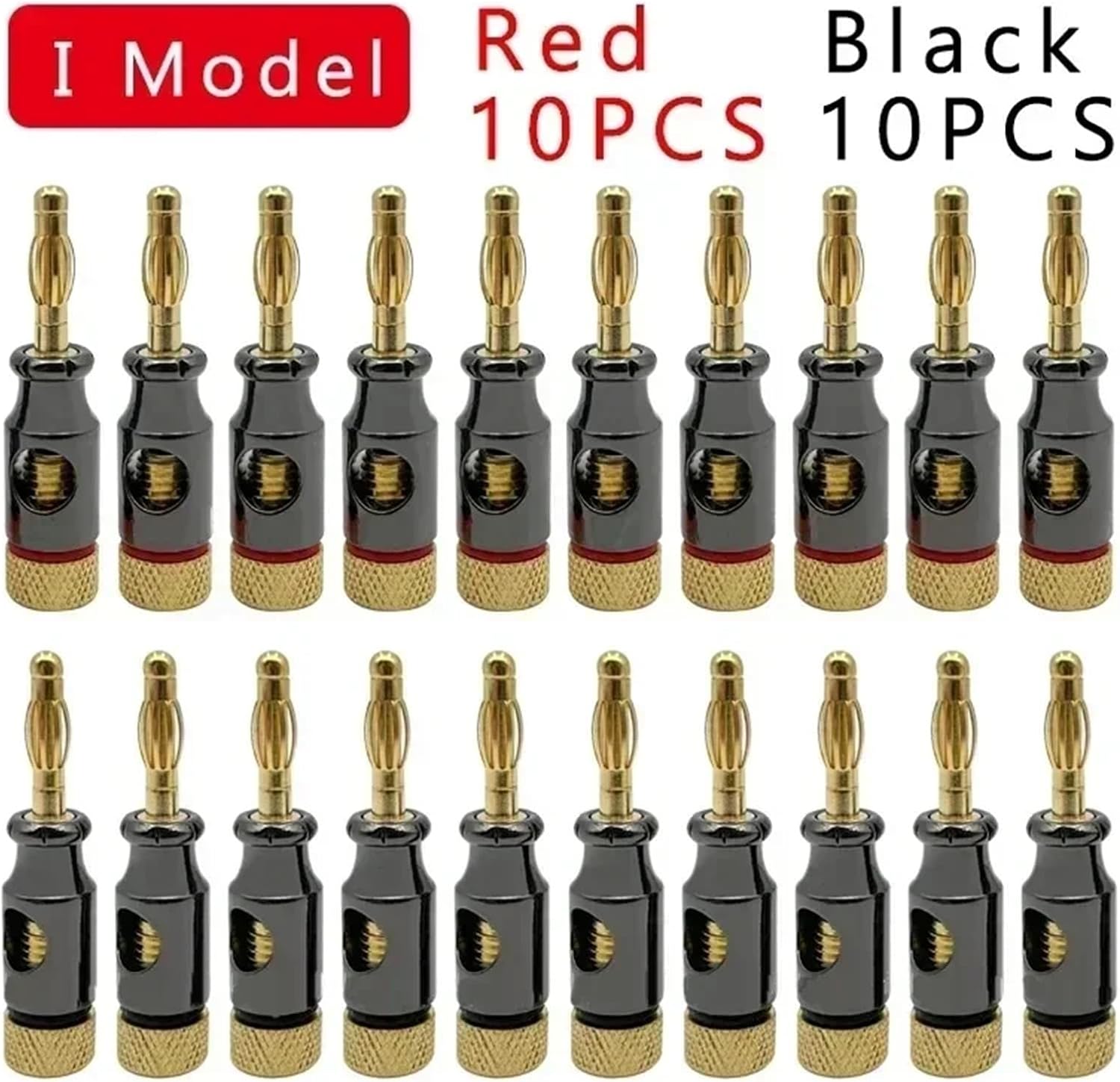 10/20Pcs Banana Connector Jack Gold Plated Audio Speaker 4MM Banana Plugs(Ix20)