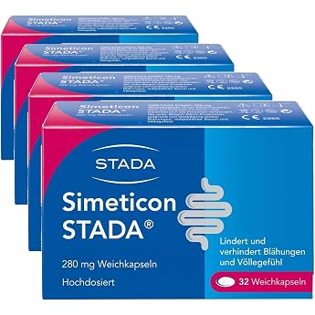 Simeticon STADA 280 mg - Medical Device for Relieving Gas-Relieved Discomfort such as Abdominal Cramps, Bloating and Bloating