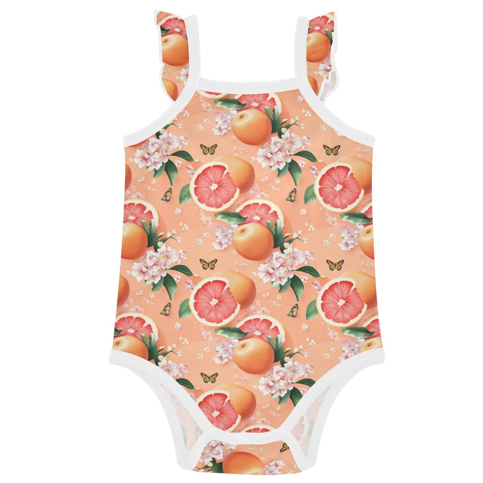 Baby Cotton Infant Bodyshirts Soft Comfort Toddler Sleeveless Clothes 6M Fresh Grapefruit Fruit