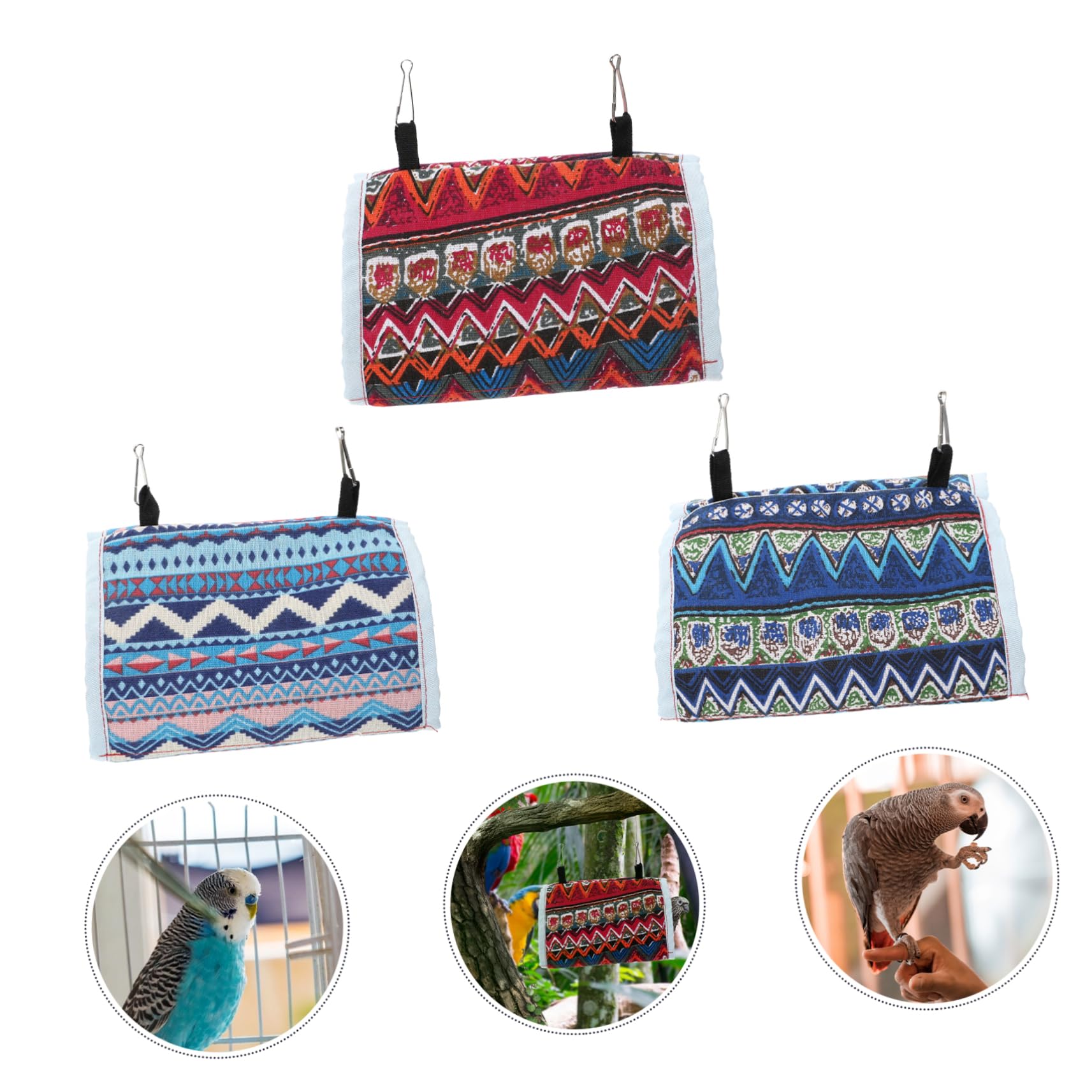 BESPORTBLE 9pièces Hamac Suspendu pour Oiseaux Tente pour Perruches Et Perroquets De Cages Colorées Petits Modèles