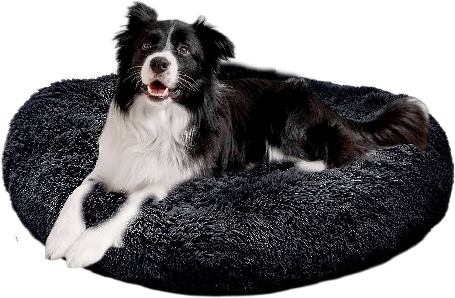 Calming Dog Bed, Donut Washable Pet Bed for Medium Dogs up to 40lbs
