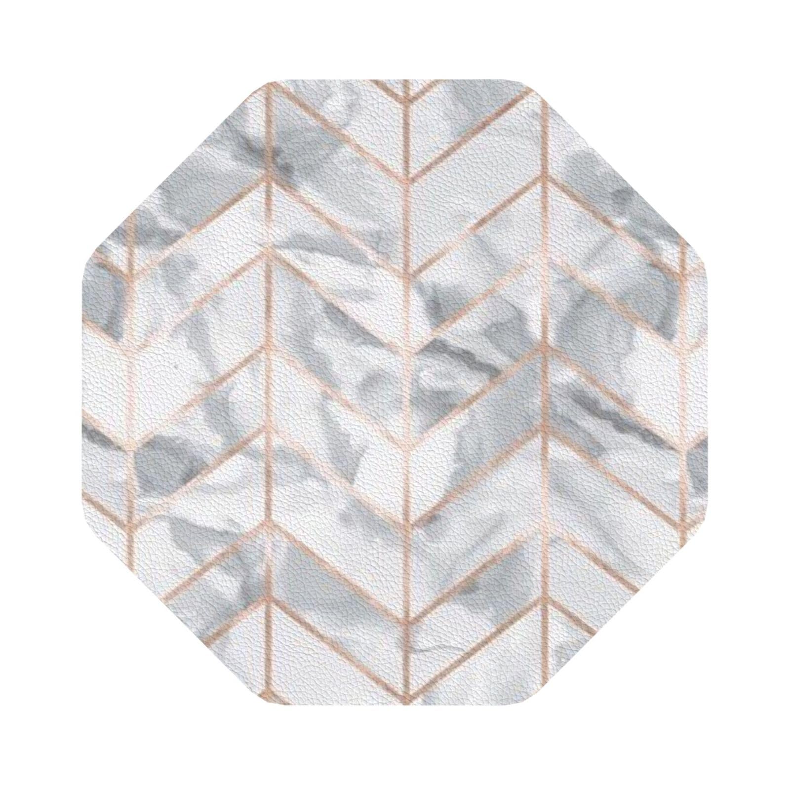 rose gold marble design background PU Leather Coasters Set of 6 Octagon Drink Coasters