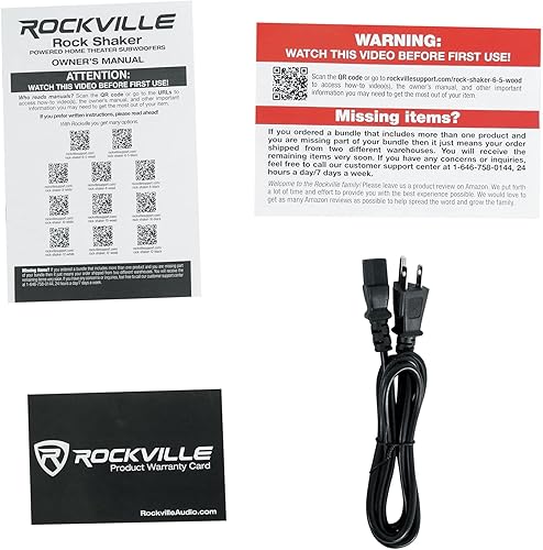 Miniatura 7 de Rockville Rock Shaker Subwoofer de Cine en Casa Alimentado de 6.5 Pulgadas 200W Pico100W RMS, Graves Profundos, Carcasa de Madera, Crossover