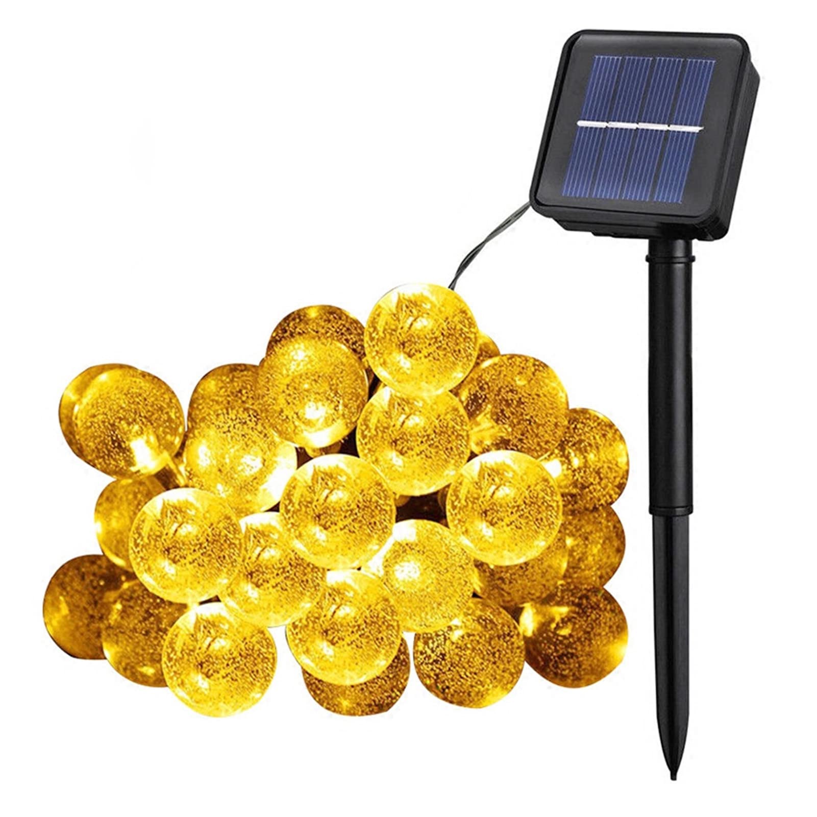Ciepła biała dioda LED 1,8 cm Bubble Ball Energia słoneczna Zewnętrzne łańcuchy świetlne Wodoodporna odporność na wysoką temperaturę dla drzew, łańcuchy świetlne na energię słoneczną, patio, ogród (39