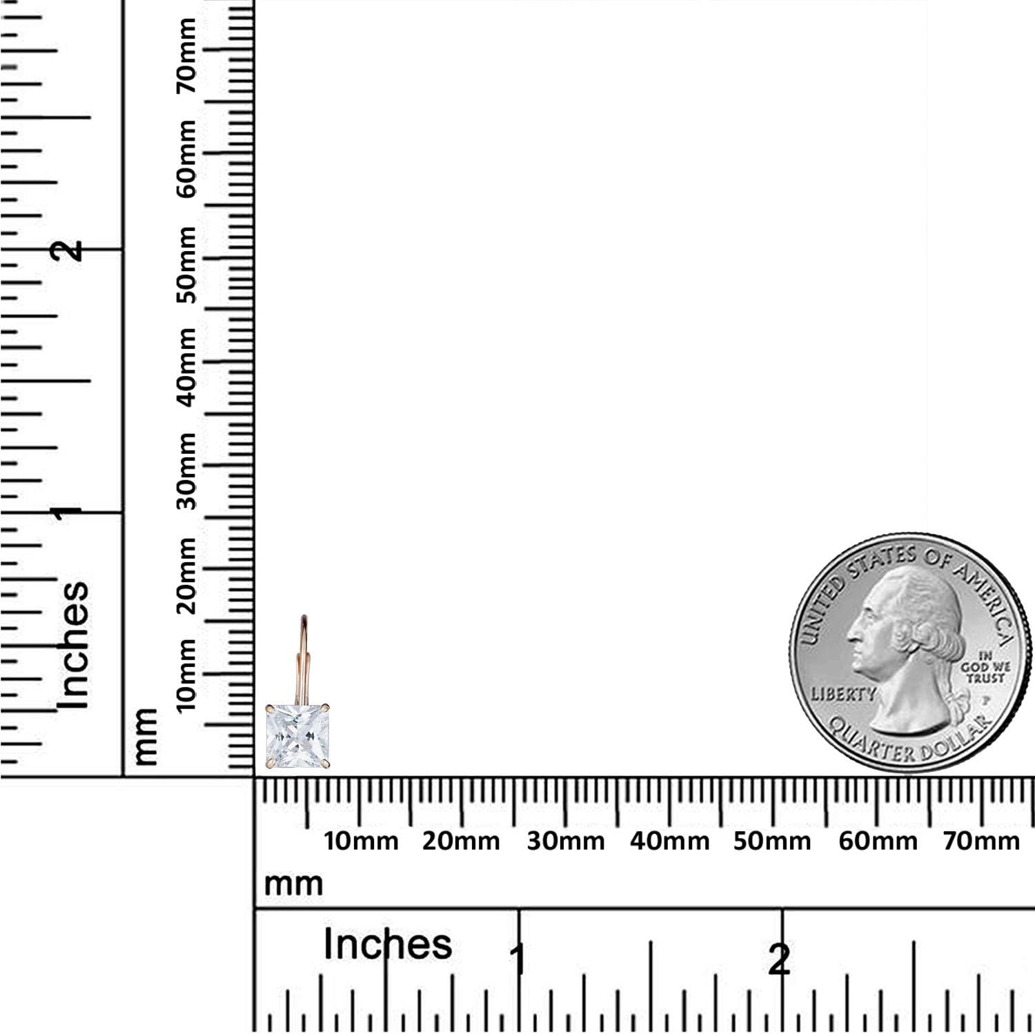 AVORA 10K Gold Princess-cut Simulated Diamond CZ Lever-back Drop Earrings