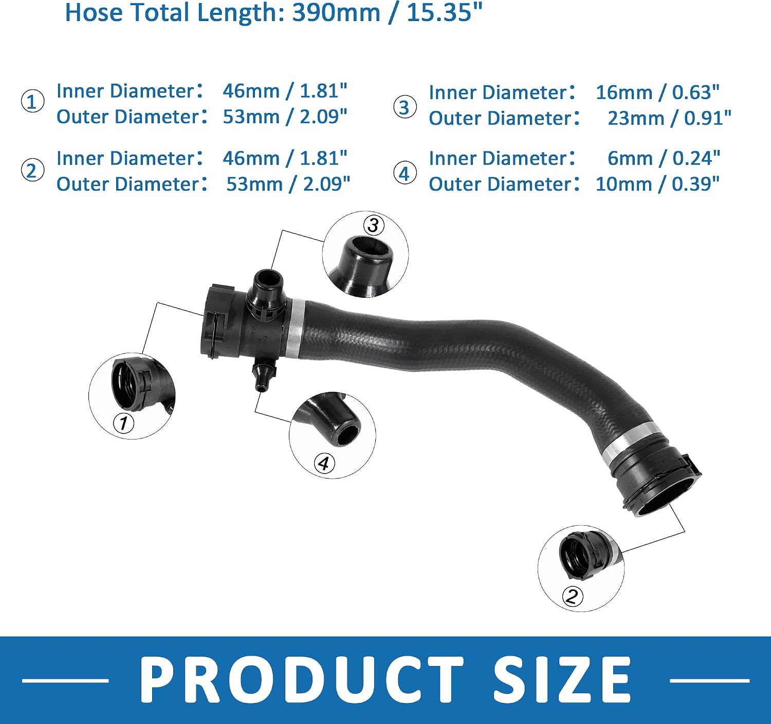 Car Radiator Coolant Water Hose from Expansion Tank 17127646155 for BMW X3 2015-2017