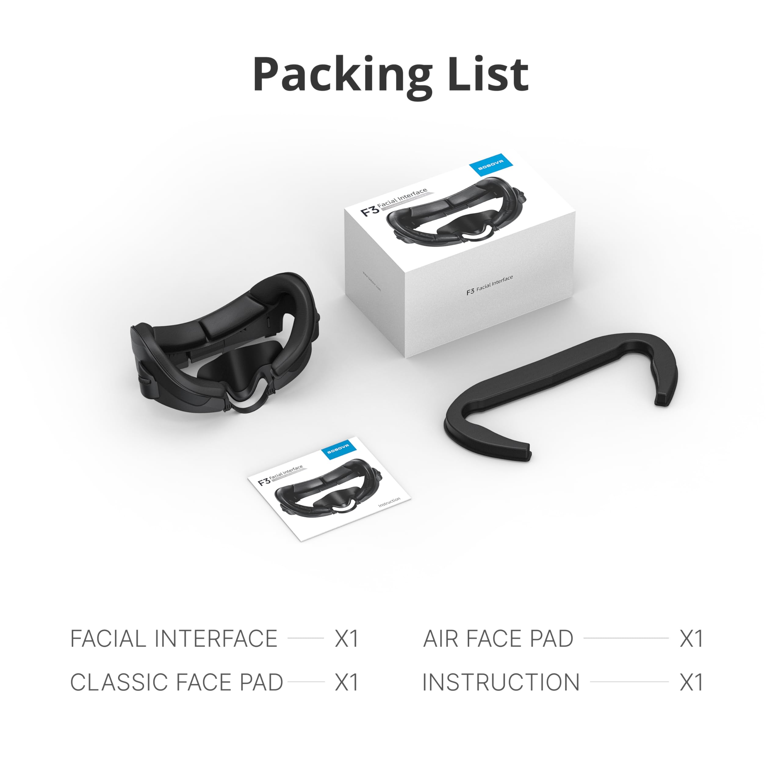 BOBOVR F3 Facial Interface,Compatible with Quest 3, Cooling Facial Cover with 3-Channel Ventilation, Adjustable FOV, Glasses-Friendly Design & Soft Lycra Nose Guard [oculus_quest]