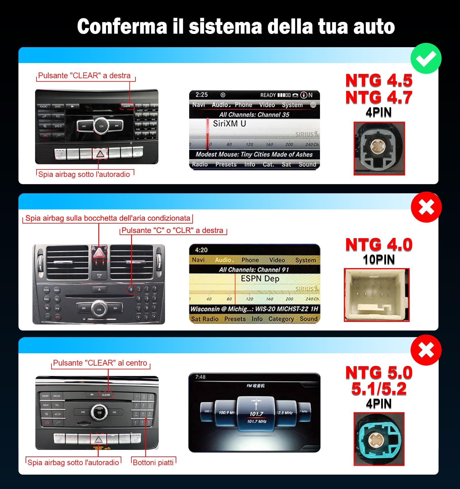 12,3" Qualcomm Android 15 8-Core 8GB RAM+128GB ROM Autoradio Bluetooth per Mercedes Classe A/GLA/CLA W176 X156 C117 NTG 4.5/4.7 Supporta GPS Navigatore IPS OEM Wirelss CarPlay Android Auto WiFi DAB+