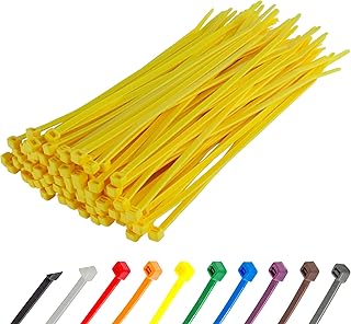 Gocableties - Bridas plastico amarillas para cables - 100 Piezas - 200 mm x 4,8 mm - Resistentes a los rayos