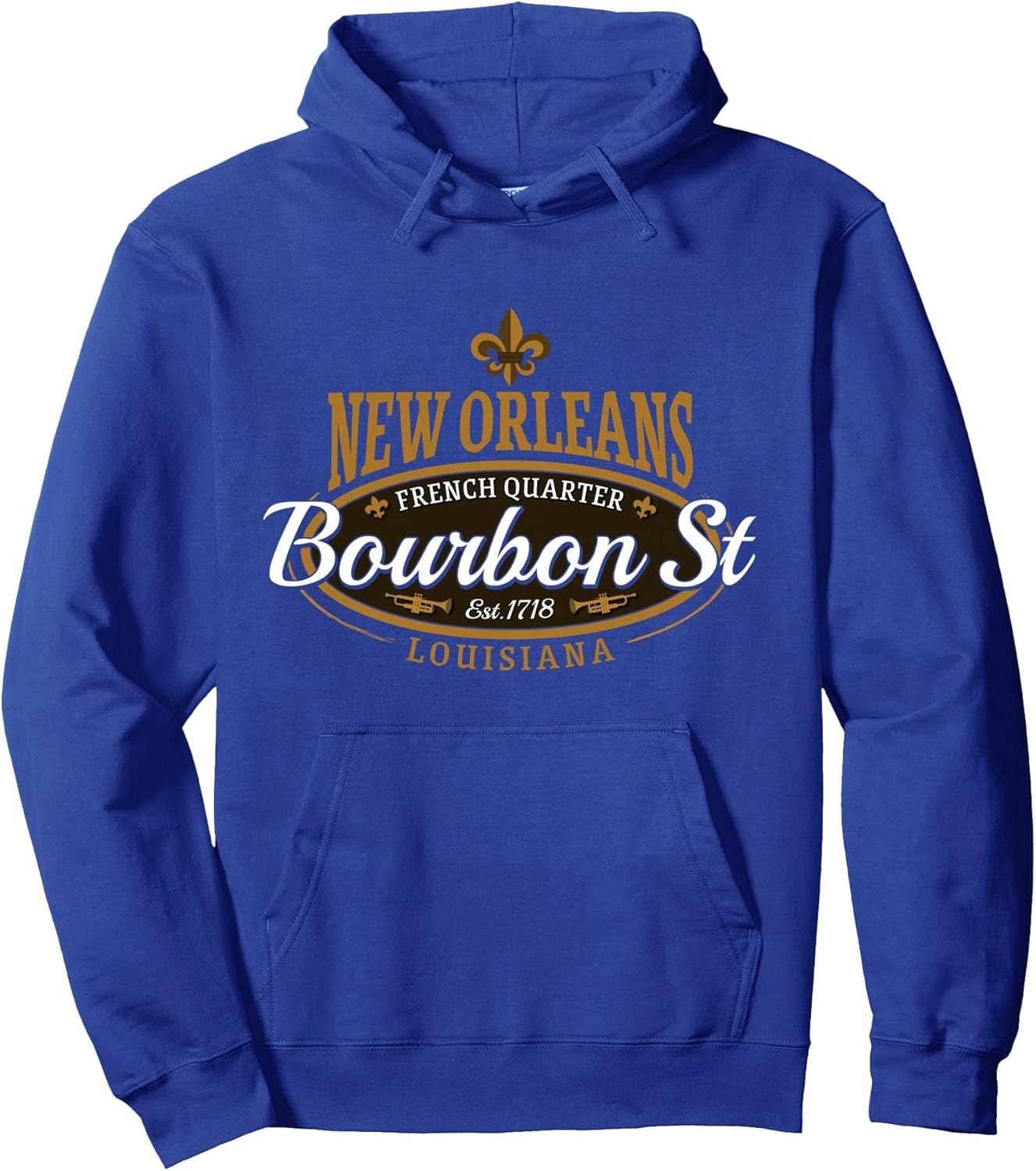 Bourbon Street New Orleans Louisiana French Quarter Est 1718 Pullover Hoodie