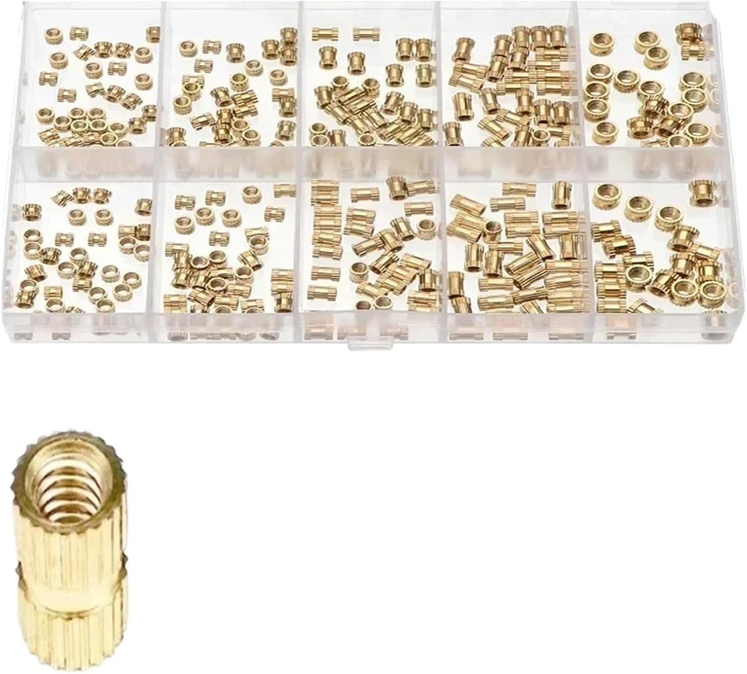 Split Bolt Wire Connector M2/2.5/3/4/5/6/8/10 Brass Threaded Insert Nut Kit Injection Copper Insertnut For 3D Print(280pcs M2-M3)