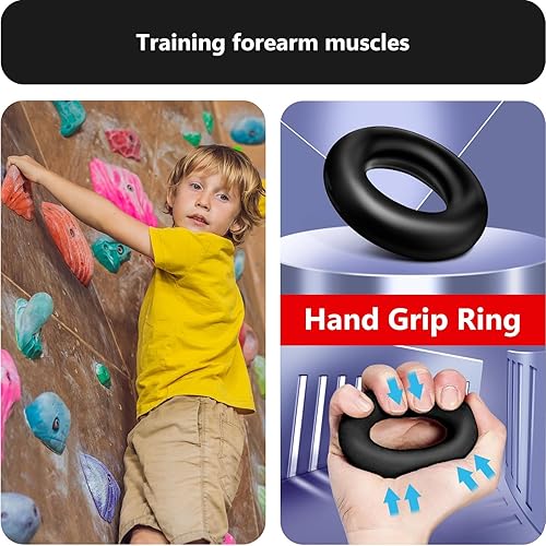 Miniatura 4 de roygra Fortalecedor de agarre de mano, entrenador de fuerza de agarre ajustable con 4 herramientas de ejercicio, juego de 5