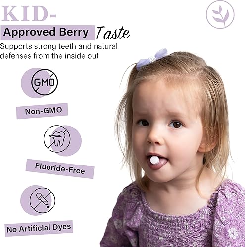 Miniatura 6 de Living Well with Dr. Michelle Suplemento dental y hueso para niños, masticable para dientes fuertes y defensa de caries, calcio, D3, K2, magnesio,