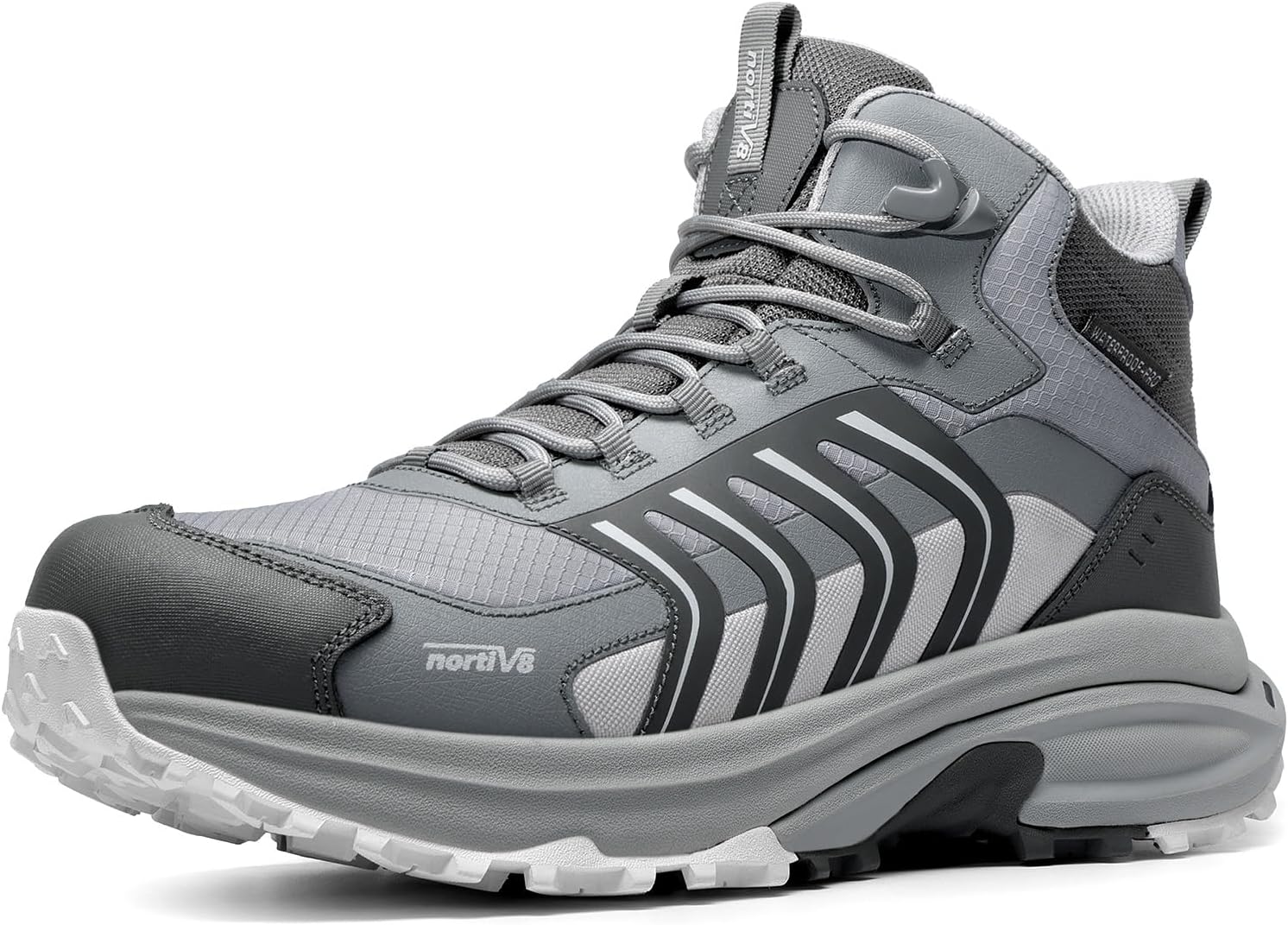 NORTIV 8 Men's Waterproof PRO Hiking Boots Lightweight Outdoor Trekking Camping Climbing Shoes for All Day Comfort Armadillo FieldLite