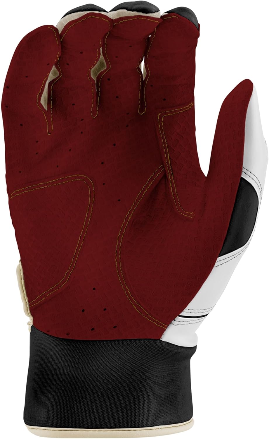 MARUCCI FUZN PRO Adult Batting Gloves, White/Black/RED, AXL