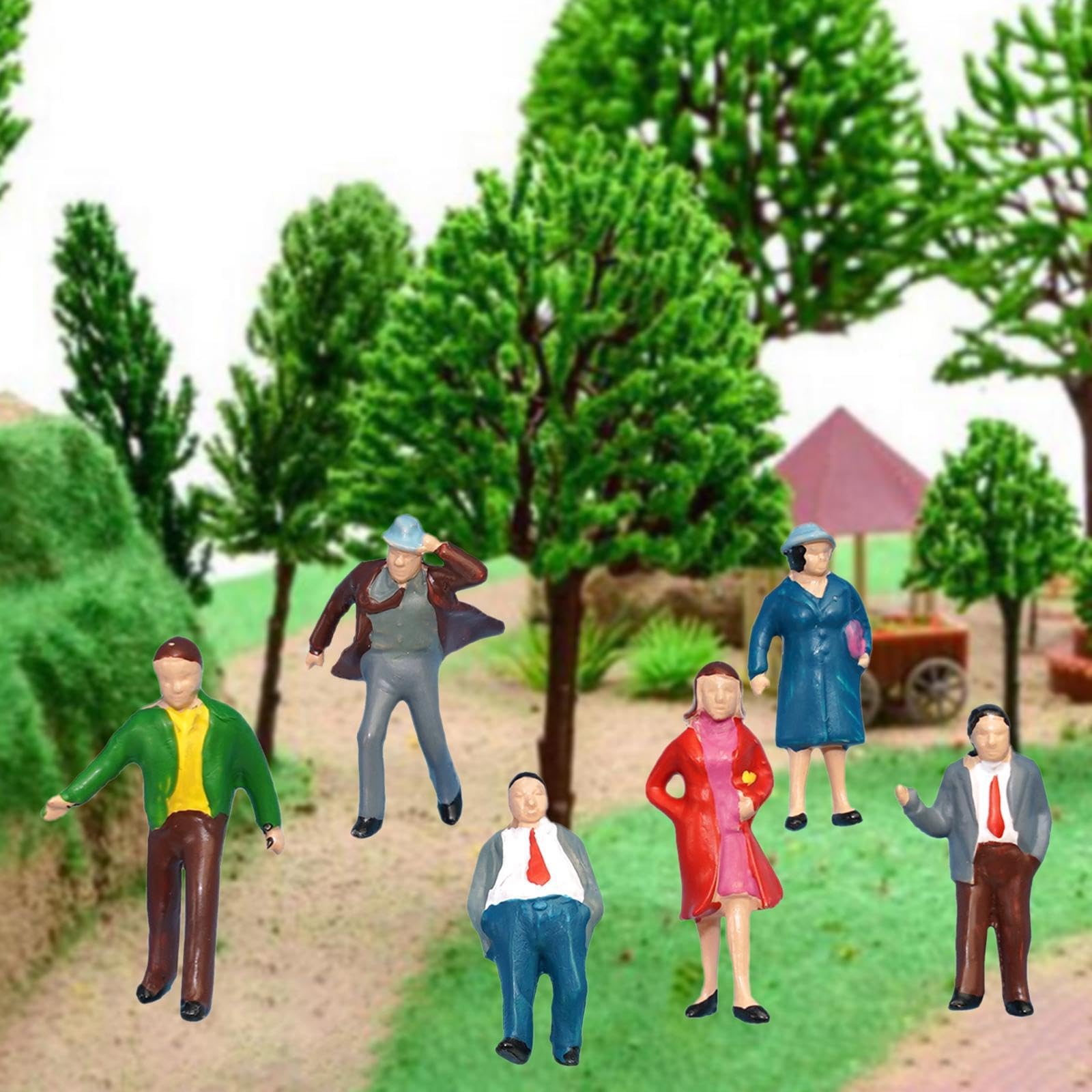 Lot de 6 Figurines de Personnages à L'échelle HO 1:87, Peintes, En Résine, pour Train Ou Chemin de Fer.