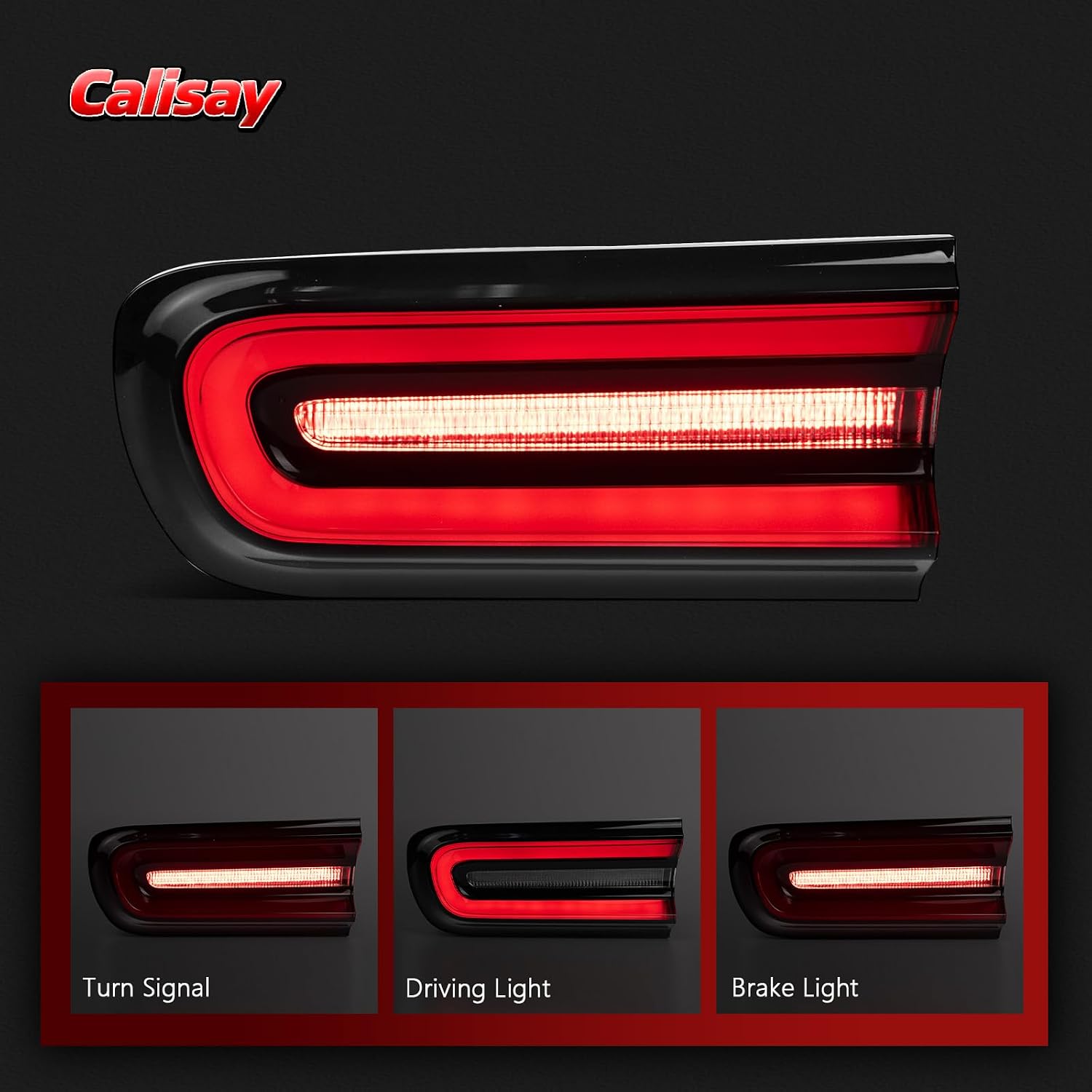 LED Tail Lights Compatible with 2015-2023 Dodge Challenger Taillights Rear Brake Lamp Taillight Rear Reverse Stop Brake Lamp Replacement for OEM#68510771AA CH2800207 (Left Driver Side)