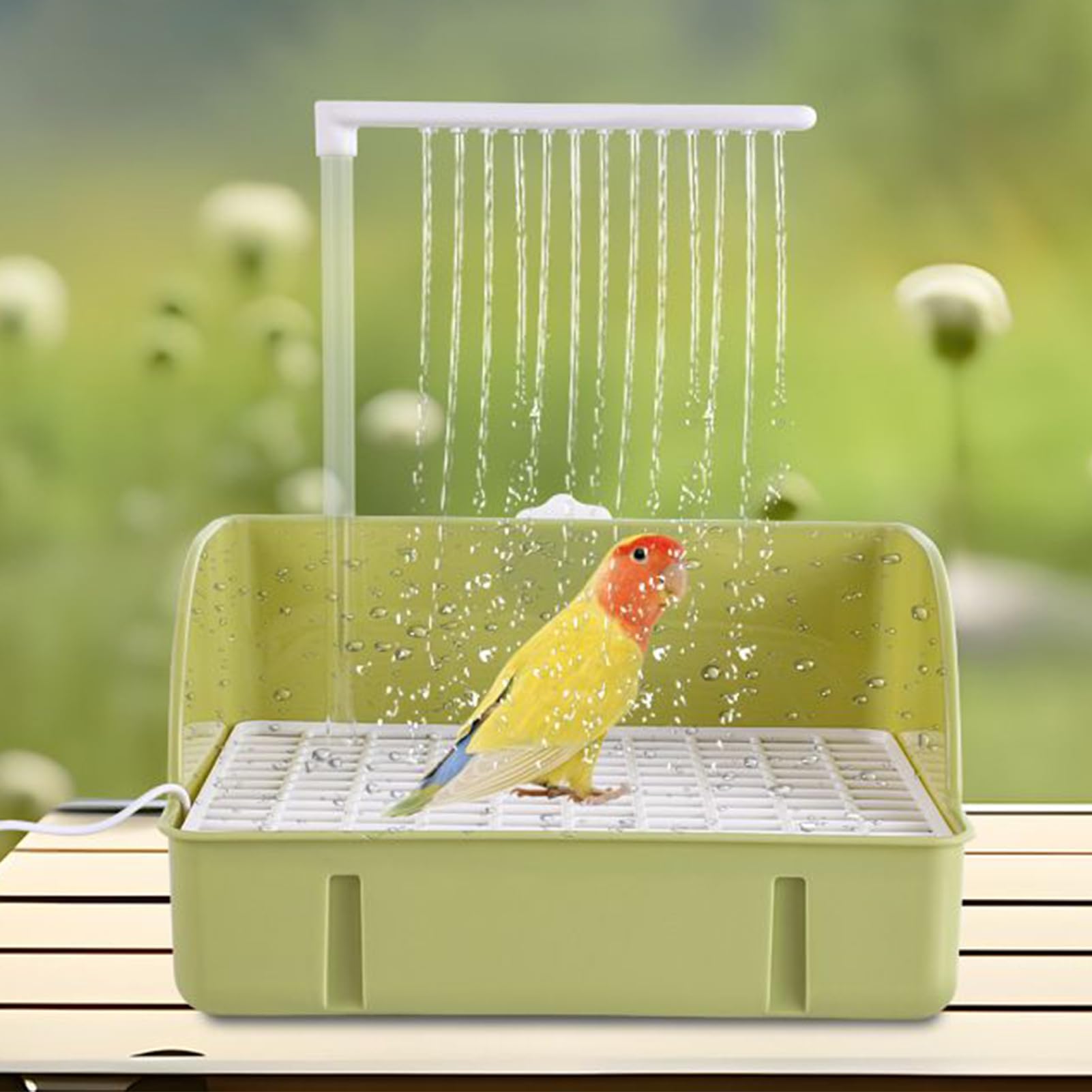 Ducha De Loro - Baño De Ducha De Pájaro | Fuente De Baño para Pájaros | Baño De Pájaros De La Jaula De La Fuente | Cinturón De Baño Automático para Periquitos Y Periquitos