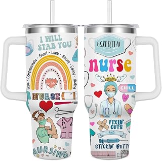 Nurse Tumbler Cup - 40 Oz, Nurse Appreciation Present for Christmas, Birthday