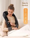 KNQZE Massager de cou, Cadeau de la fête des pères, 4D Masseurs de Kneading profond avec 6 Oreiller de massage avec chaleur pour soulager la douleur du cou, pièges, dos & Jambe, Cadeaux pour femmes Hommes