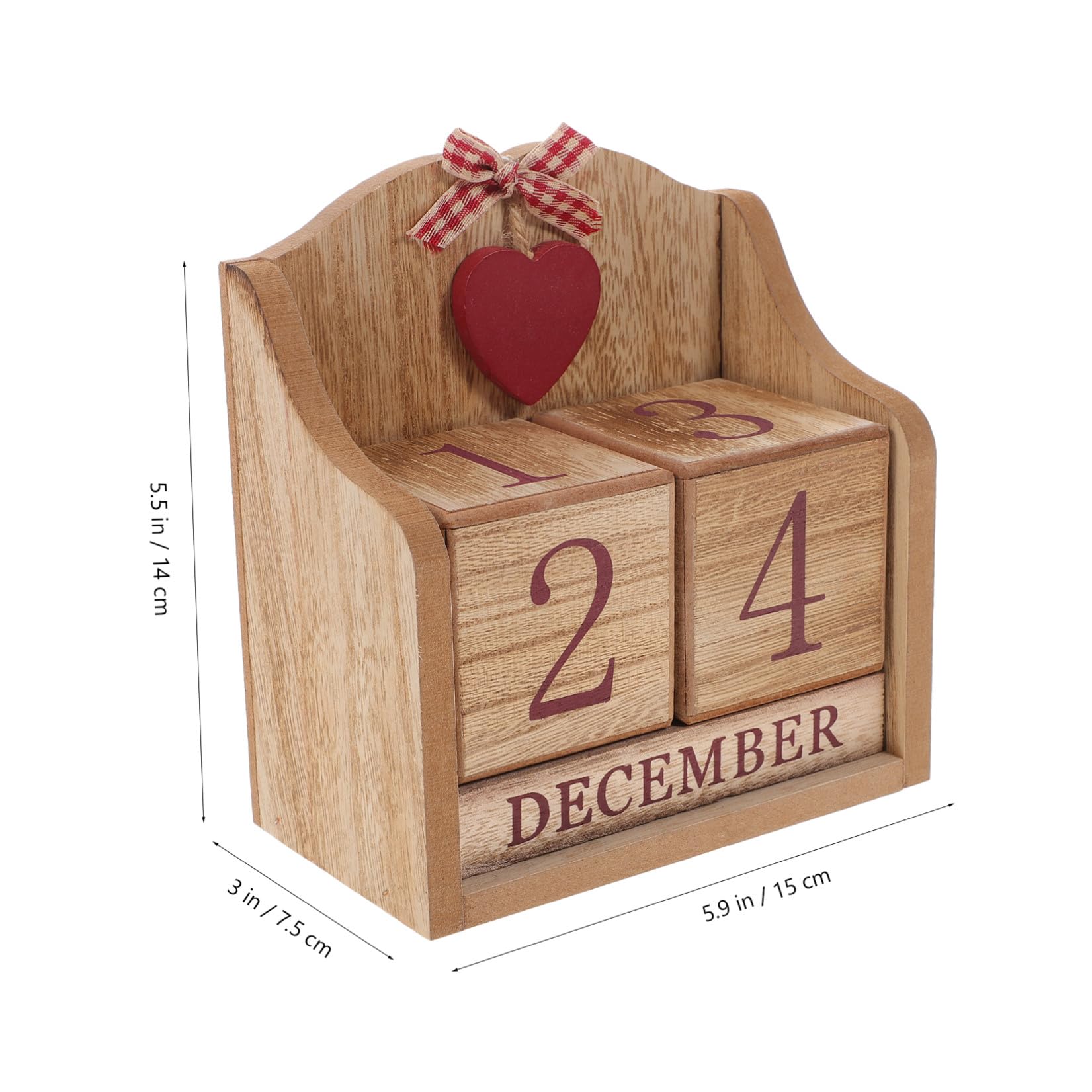 MAGICLULU Calendario da Tavolo in Legno Blocchi Rotanti Calendario Continuo in Legno per Ufficio e Casa Decorazione Retrò Compatta e Funzionale