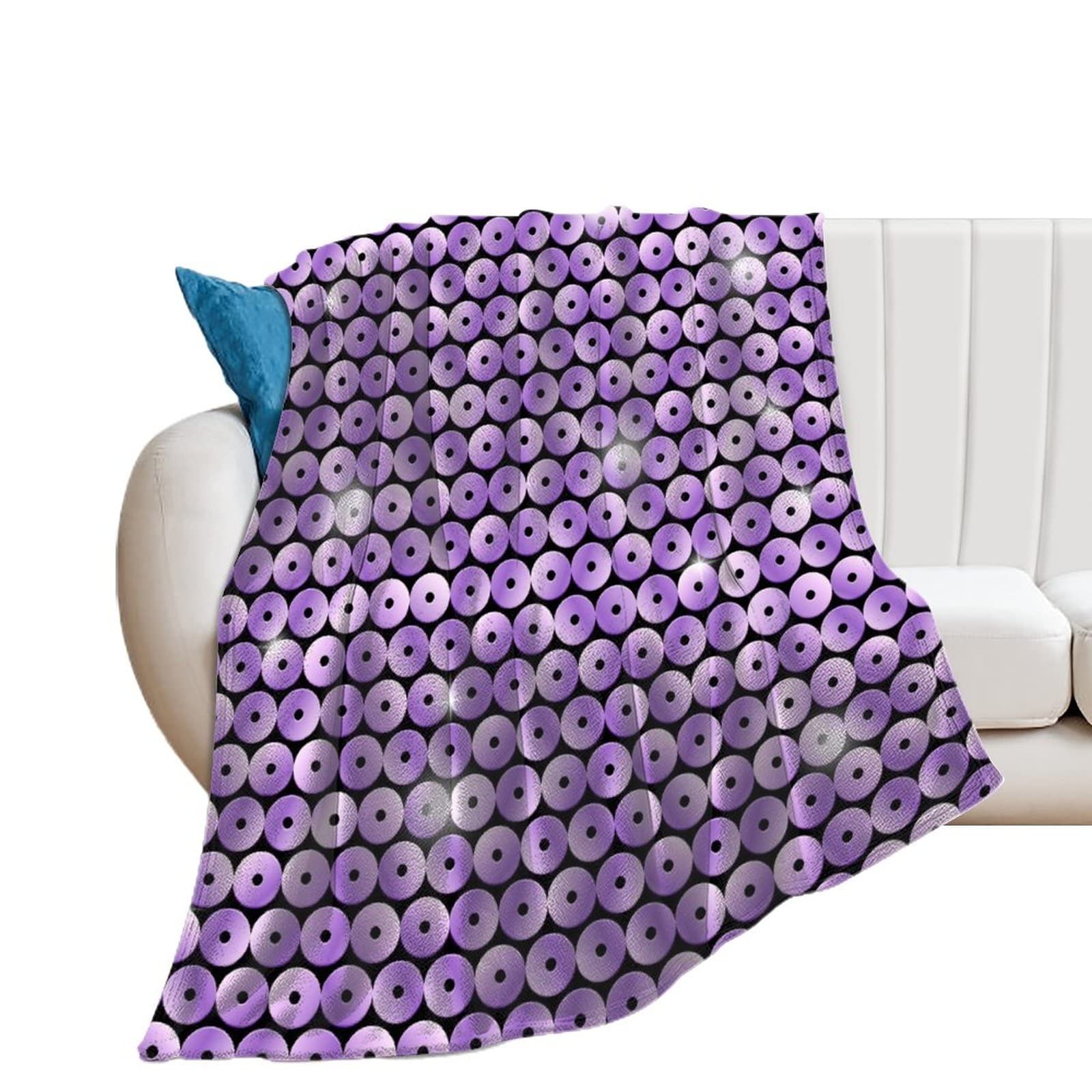 Couverture polaire violette douce et scintillante de 100x130cm idéale pour réchauffer vos proches
