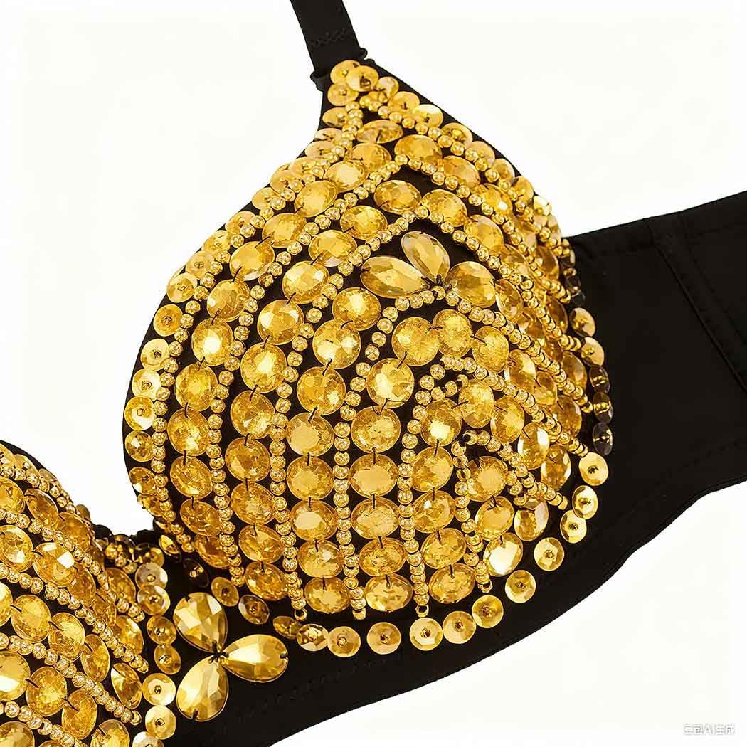 Woeoe Rhinestone Corset Bustier Crop Top Bra Nightclub Rave Diamond Tops Jewelry for Women