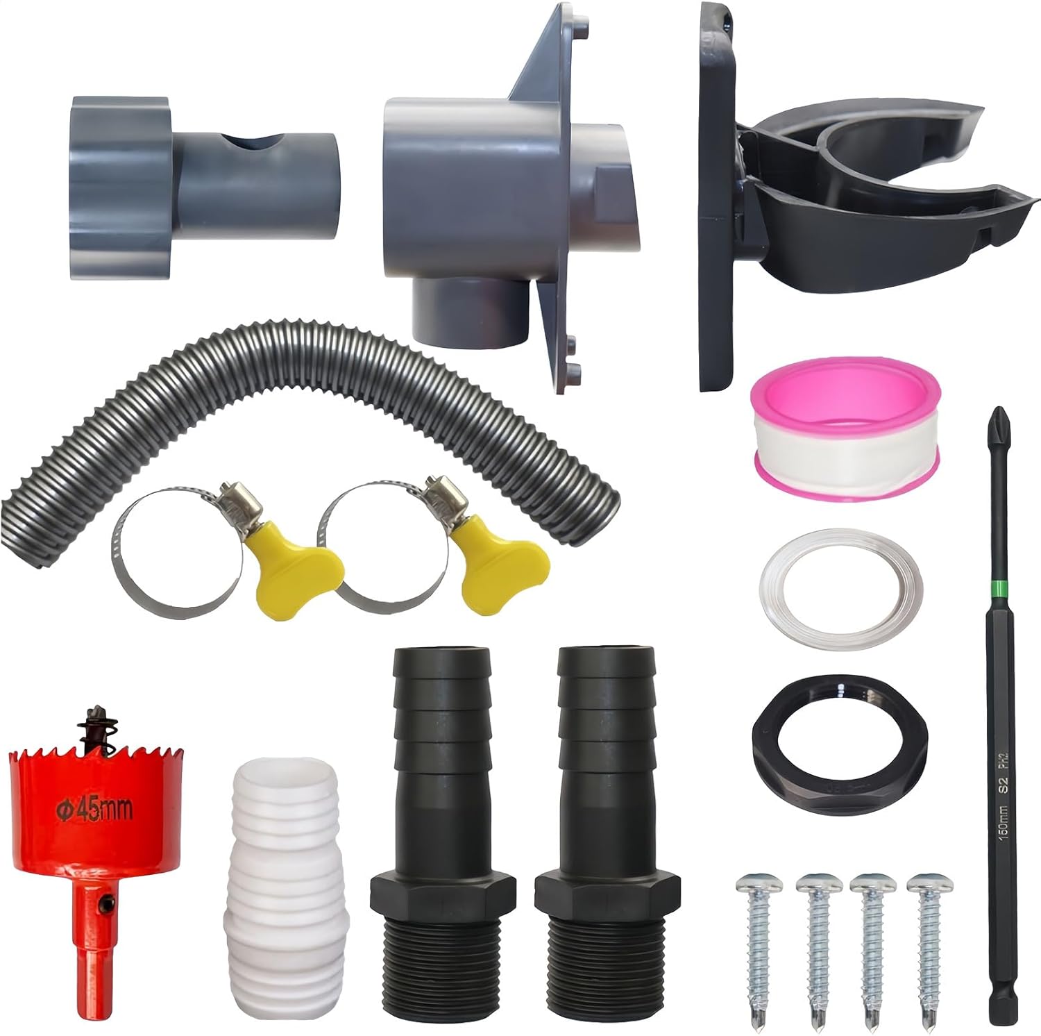 Rainwater Collector Downpipe - Roof Downspout Hose | Rainwater Collection Diverter Connector System | for 70-110mm Gutter Outdoor Home Garden Lawn Patio