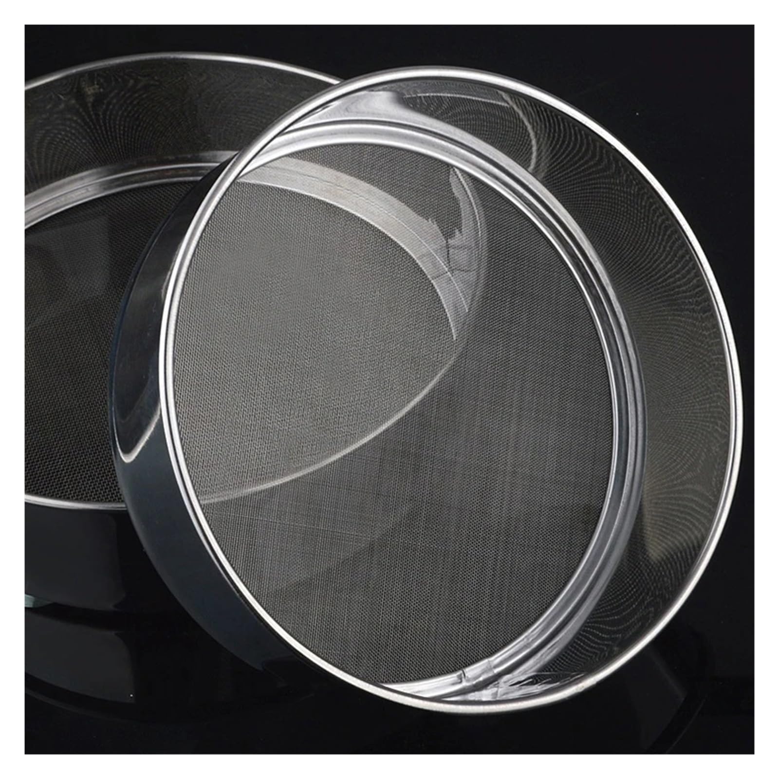 sieb edelstahl 2 stücke 40/60 Mesh Küche Ultrafeinen Mehl Sieb Professionelle Runde Edelstahl Kuchen Backen(60 mesh)