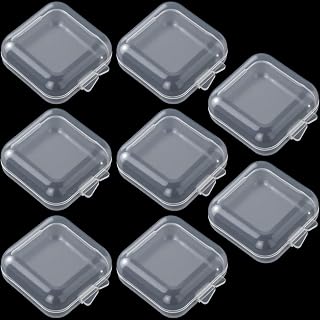 HINZIC 8pcs Plastic Ear Plug Cases, 1.34x1.34x0.71in, Clear | Plastic, mini thicken small portable square storage, for jewelry bead necklace bracelet storing