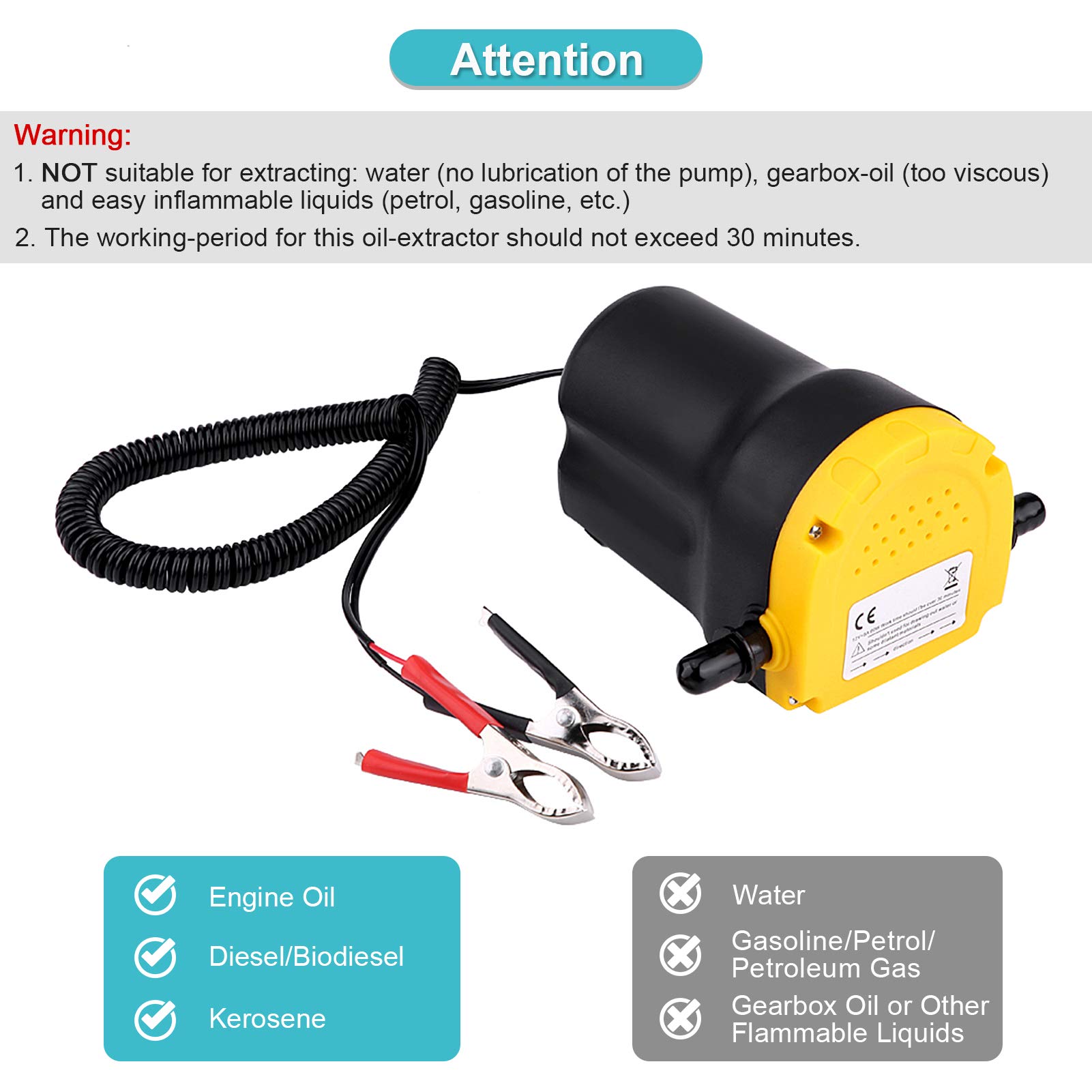 Oasser Popa Dell'olio Popa Dell'olio DC 12V 80W Estrattori Di Fluido - 13