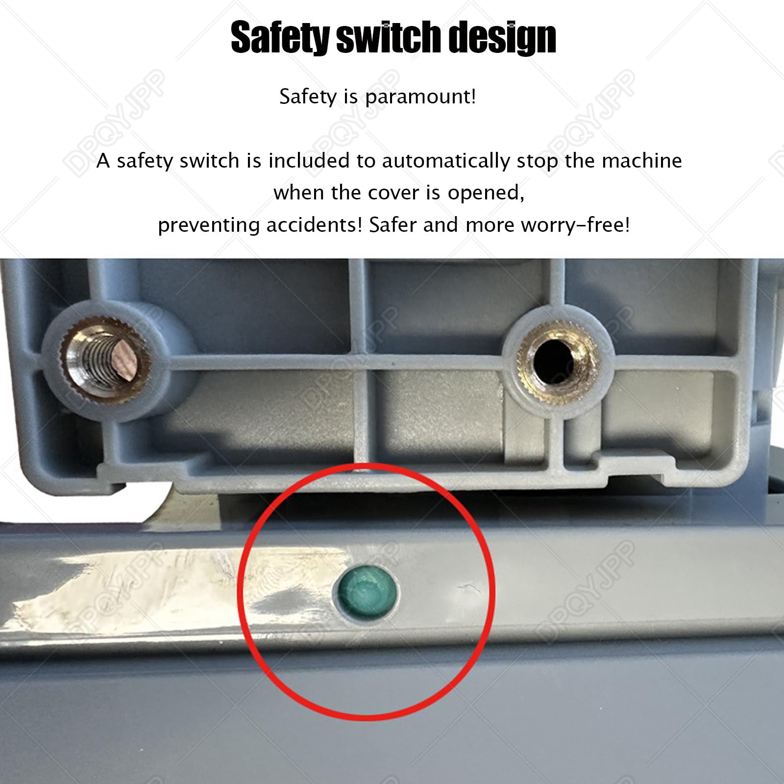 Trituratore elettrico per verdure con 3 lame da 1,5/1,8/2,3 mm, apertura di alimentazione da 5 cm, interruttore di sicurezza, a basso rumore, in acciaio inox, per germogli di aglio, peperoncino, uso