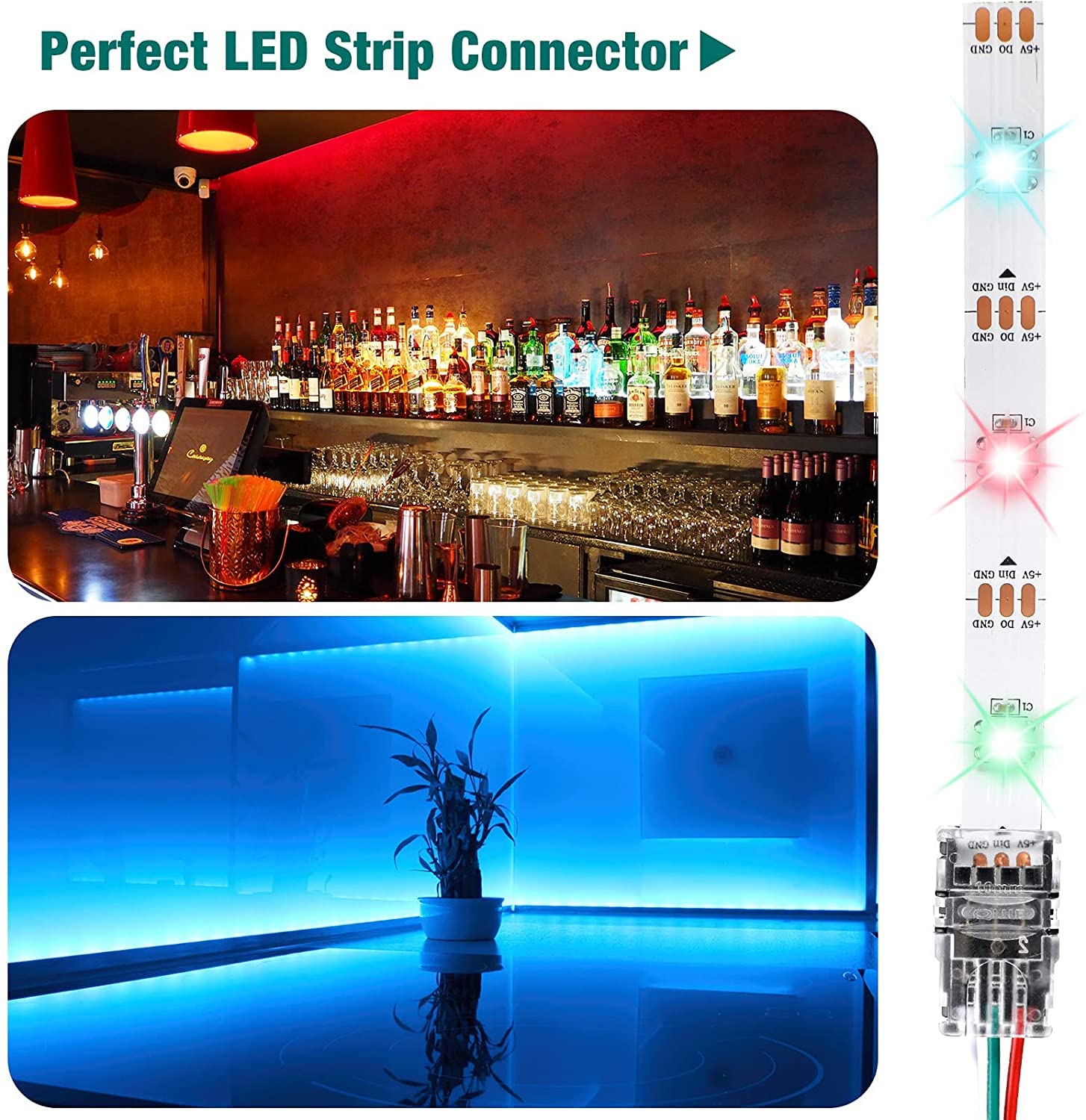 20 Paar JST-Stecker & Buchsen – 3-polig, 22 AWG, 15 Cm – Für WS2812B, WS2811, SK6812 LED-Strips (schwarz, Rot, Grün)