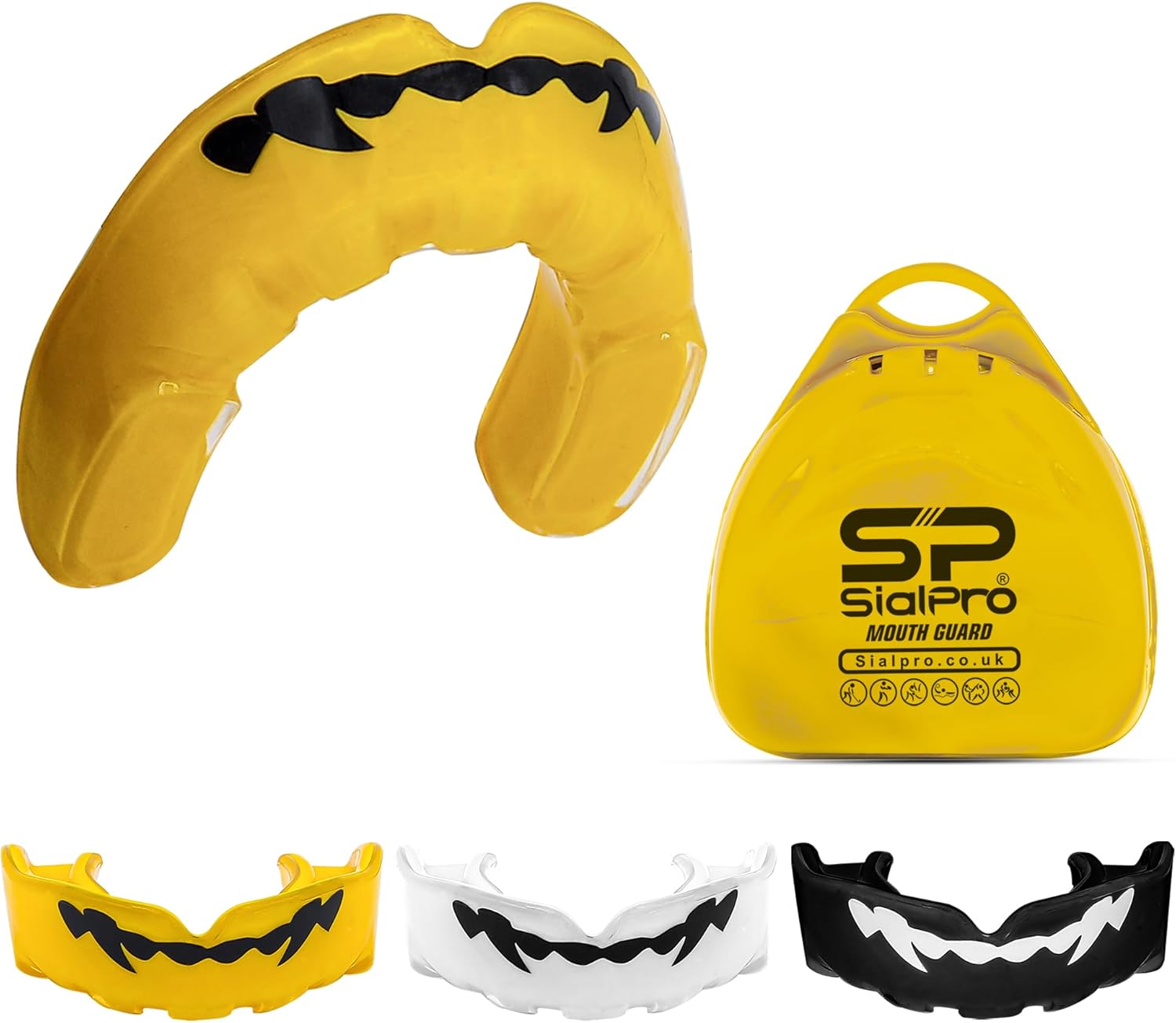 Mouthguards for Boxing Men Adult Youth Junior Mouldable Slim Fit Mouthpiece Boil and Bite Gum Shield with Case MMA Hockey Rughby Basketball Martial Arts Judo Karate (White, Adult)