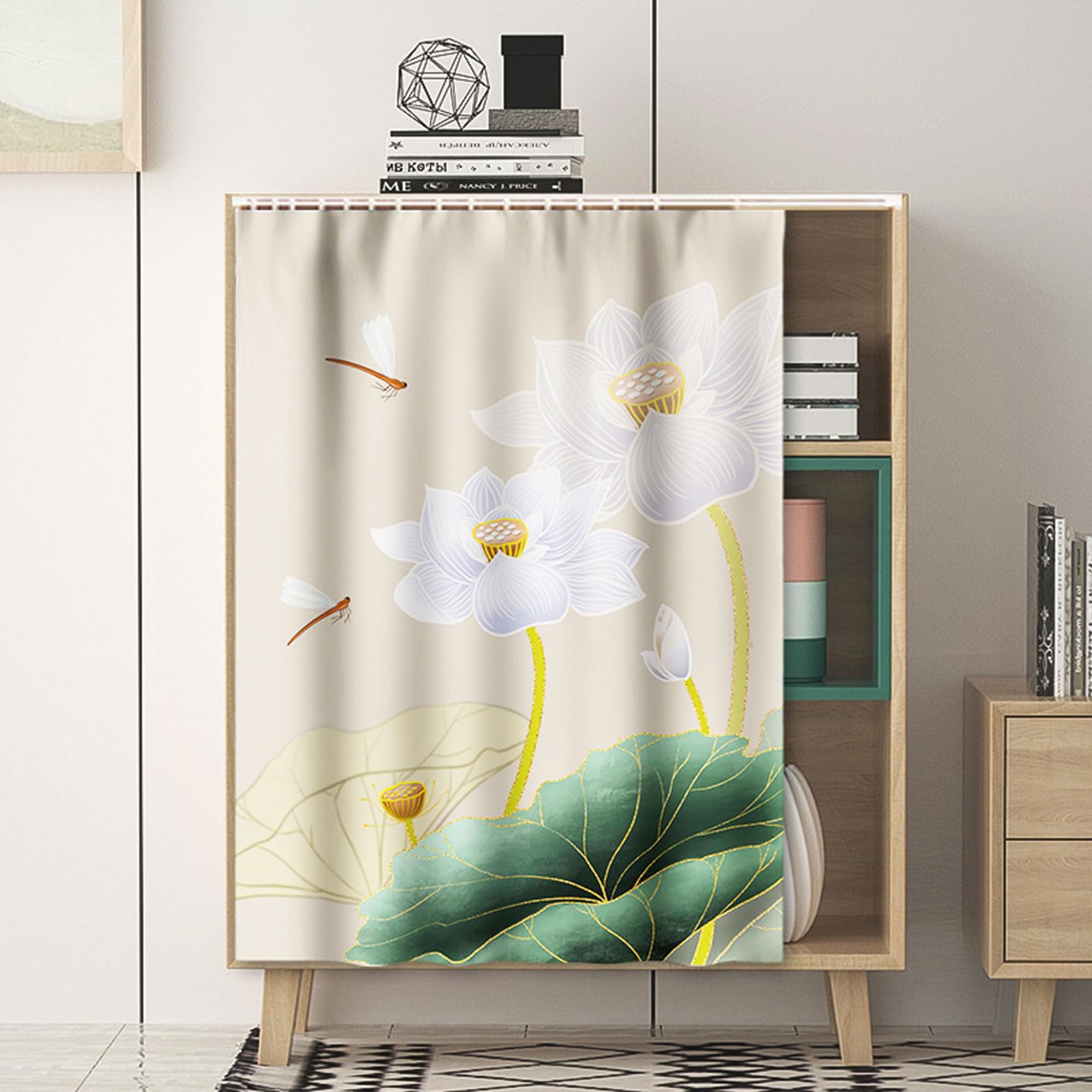 Rideau de fenêtre de Cuisine,Rideau en Tissu Anti-poussière,Rideaux sous l'évier,Rideau d'armoire à Chaussures,(avec Piste Pas de perçage nécessaire),pour Cuisine ,Chambre Enfant ,Livres d'étagère