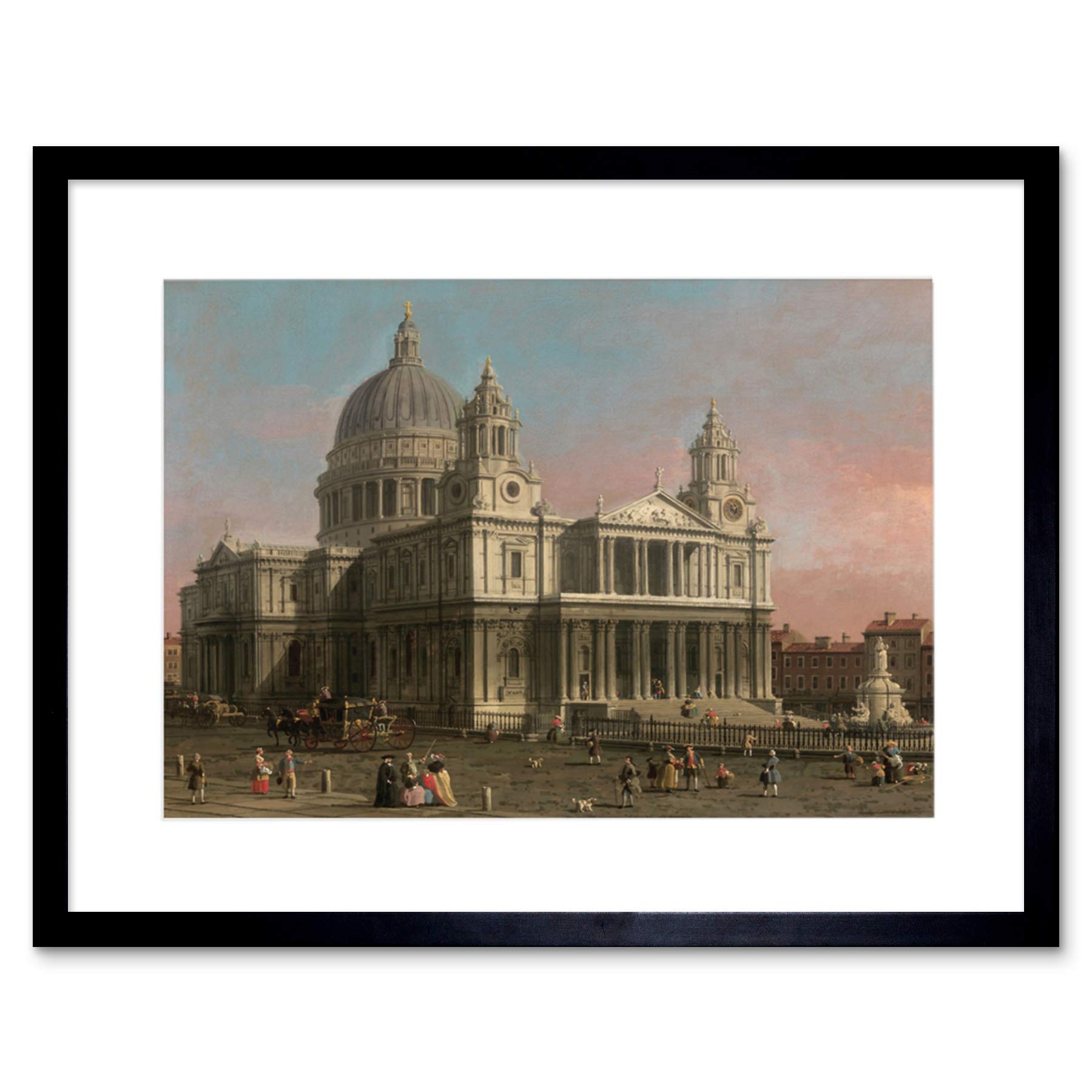 Wee Blue Coo PAINTINGS OLD MASTER CANALETTO ST PAULS CATHEDRAL LONDON FRAMED PRINT B12X4815