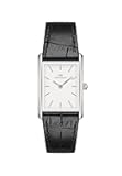 Daniel Wellington Bound 35x24mm Guilloché Silver - Men Watch Stainless Steel Leather Strap Watch