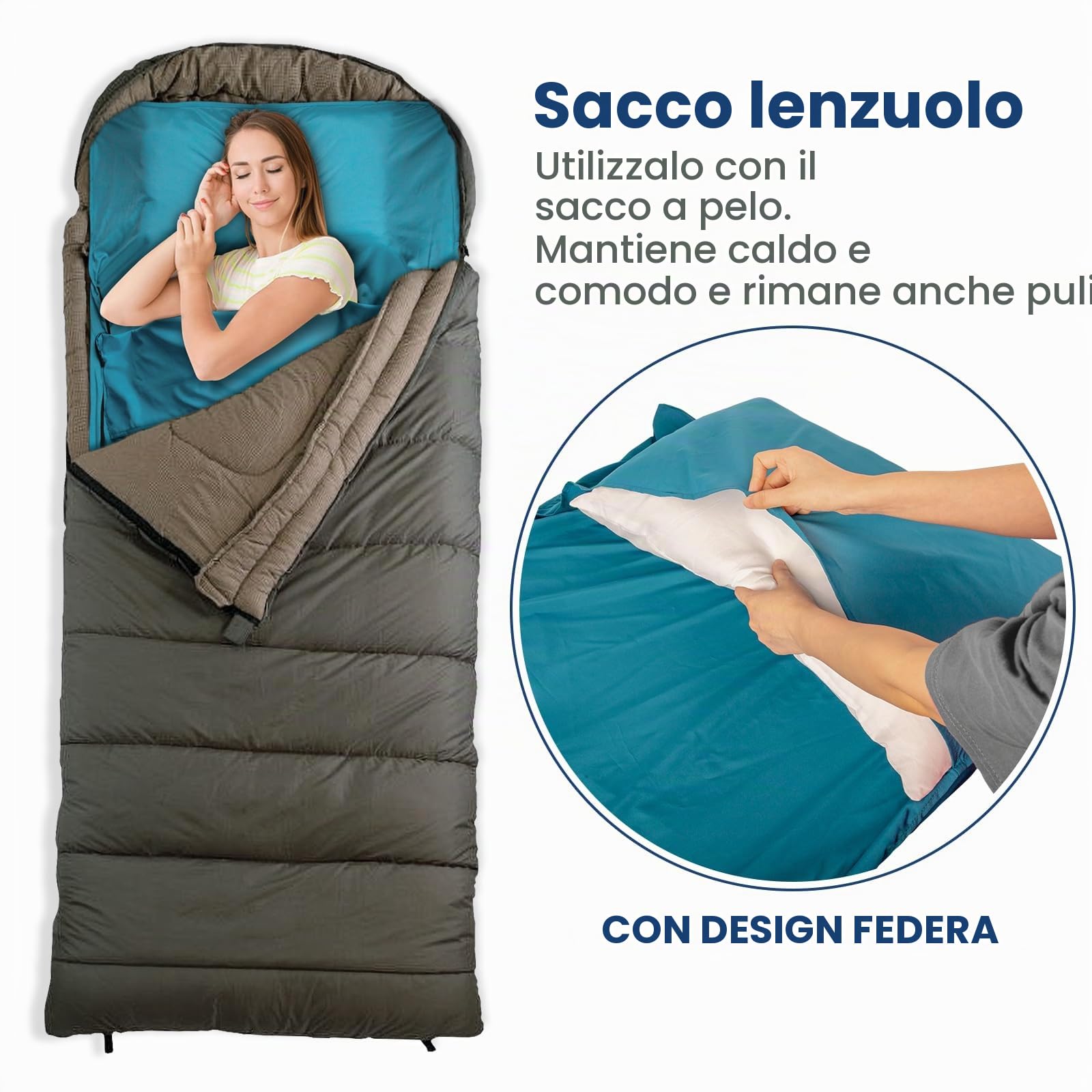 Sacco a pelo ultraleggero in raso, 220g/280g sacco a pelo estivo con fodera e cerniera a doppio cursore, sacchi a pelo da viaggio ideale per ostelli e backpacking, accessori per l'escursionismo