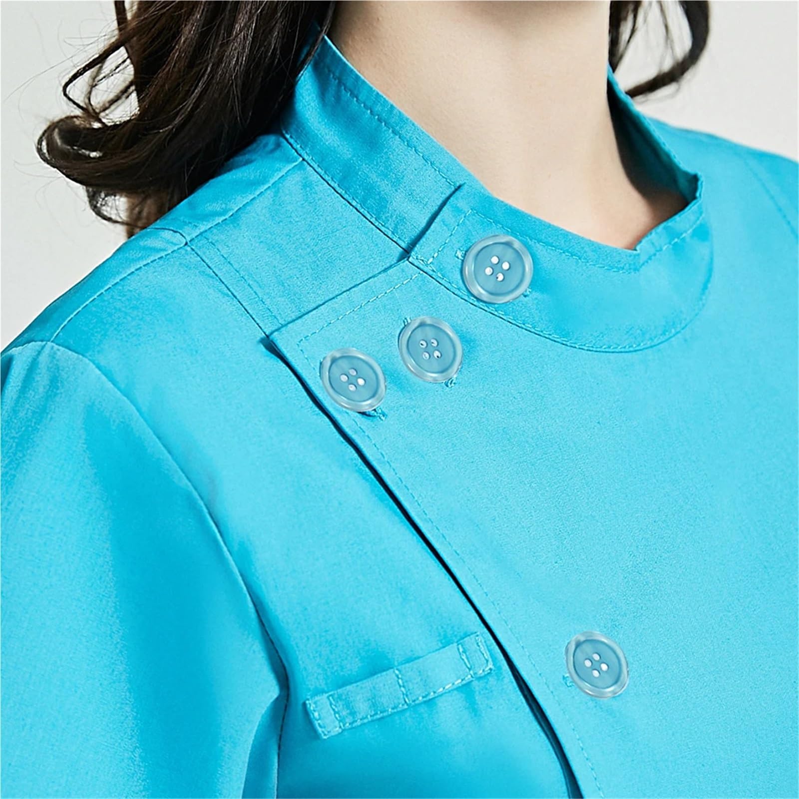 Uniformes Sanitarios Mujer Tops de Enfermera for Mujer, Ropa Trabajo for salón Belleza, Uniforme SPA, Camisa quirúrgica, clínico | Deep blue,S