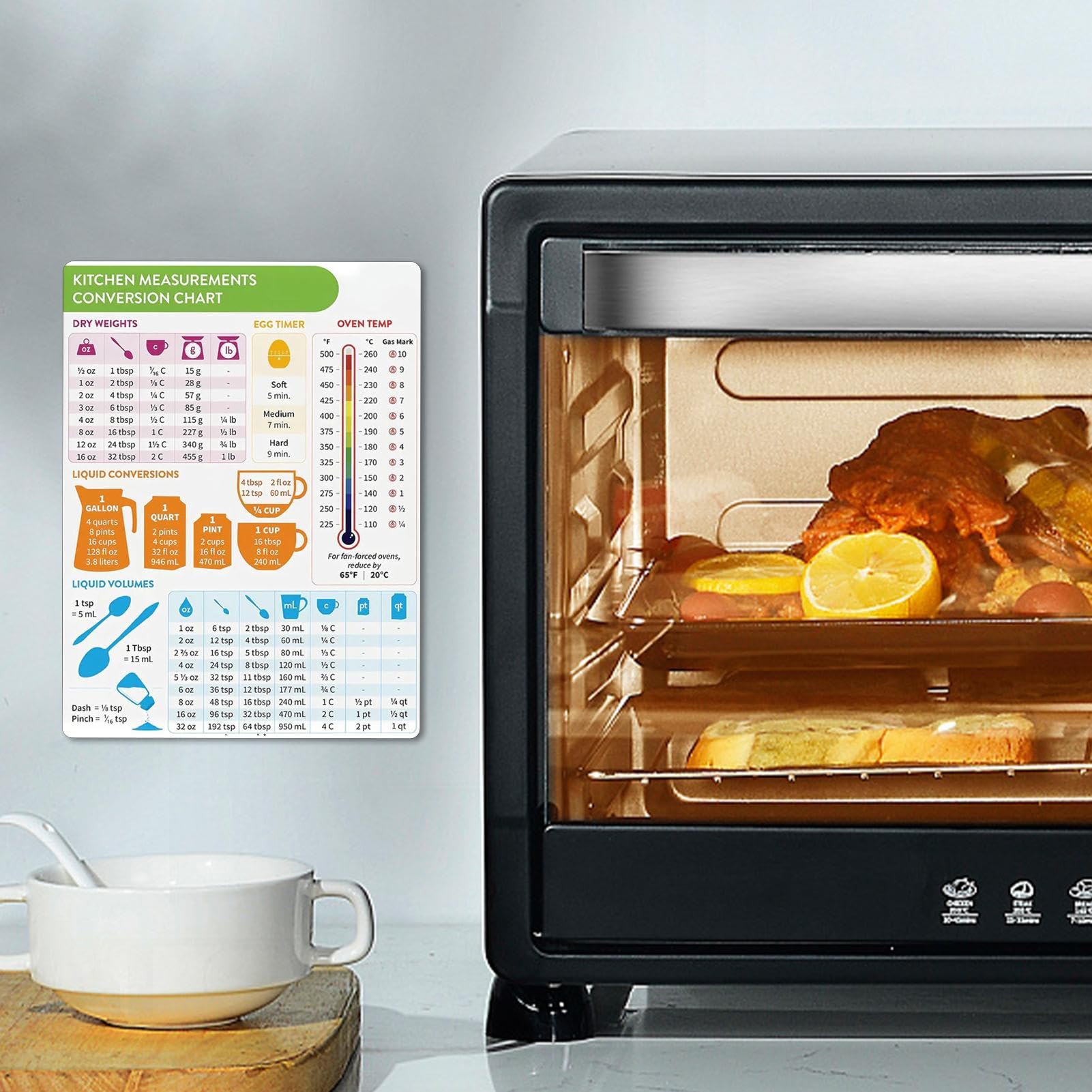 Tabella Di Conversione Della Cucina Peso Magnetico Guida Alla Temperatura Del Liquido Accessorio Di Cottura 1 Pezzo - Foto 4