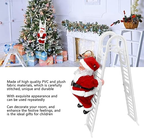 Miniatura 2 de Figura de Papá Noel escalador, adorno eléctrico de Papá Noel para escalar, decoración colgante de arriba y abajo, adornos para árbol de Navidad,