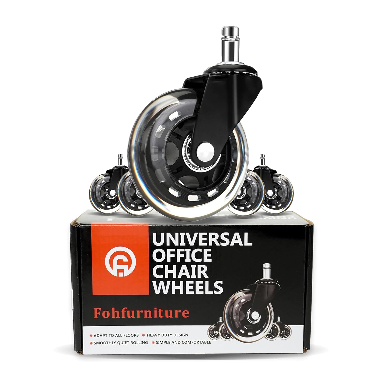 Set of 5 Office Chair Wheel Heavy Duty 3 Inch Ball Bearing Replacement