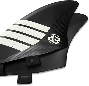 AQUBONA Twin Keel Fins, Single Tab Dual Tabs Fins Surfboard Fins, Twin Fin Fishtail Surfboard Fins Twin Keels - Smooth Fiberglass Flex