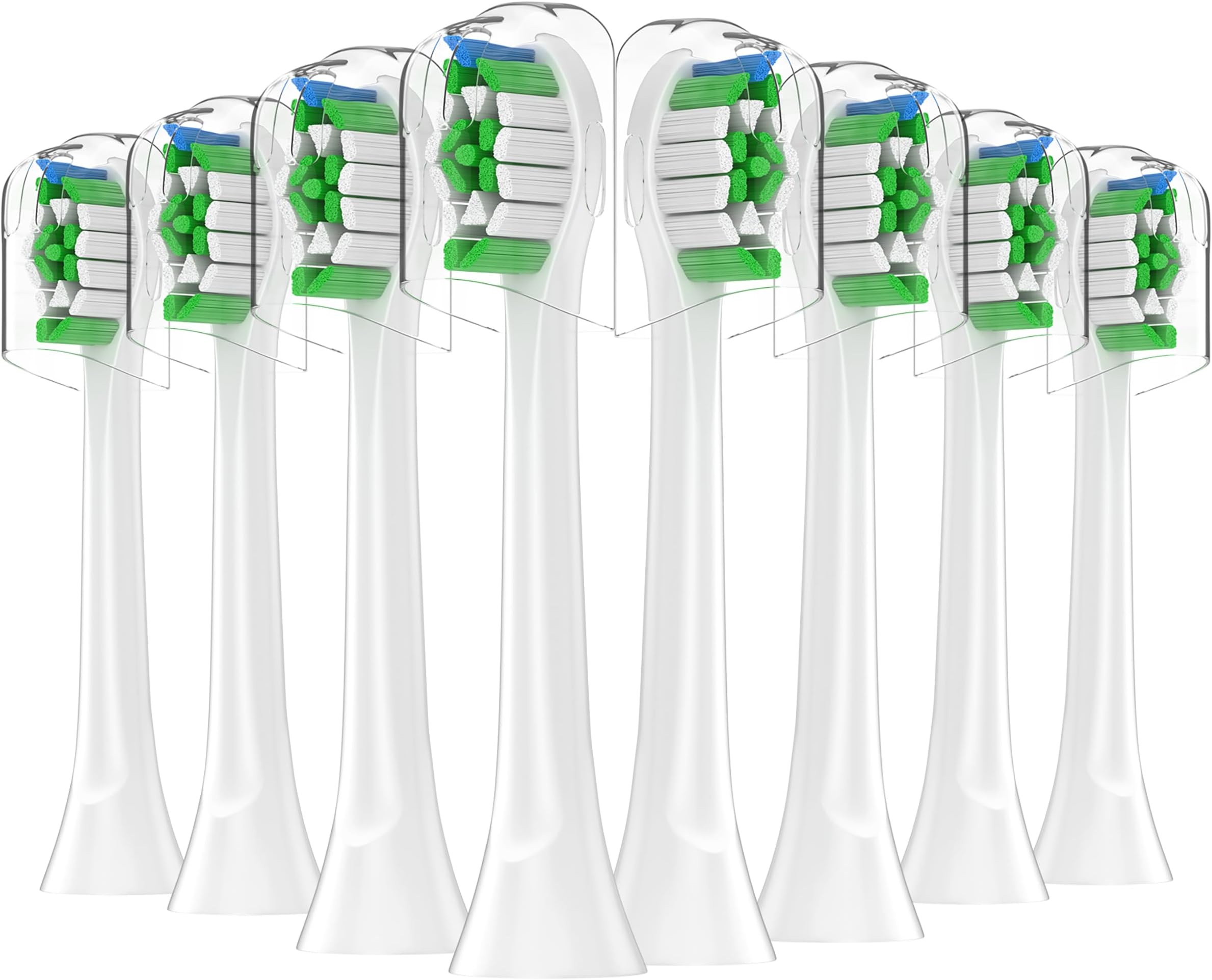 Toothbrush Heads Compatible with Philips Sonicare Electric Toothbrush, Replacement Brush Heads Fit for EasyClean, Gum Health, FlexCare, HealthyWhite Brush-White-8 Pack