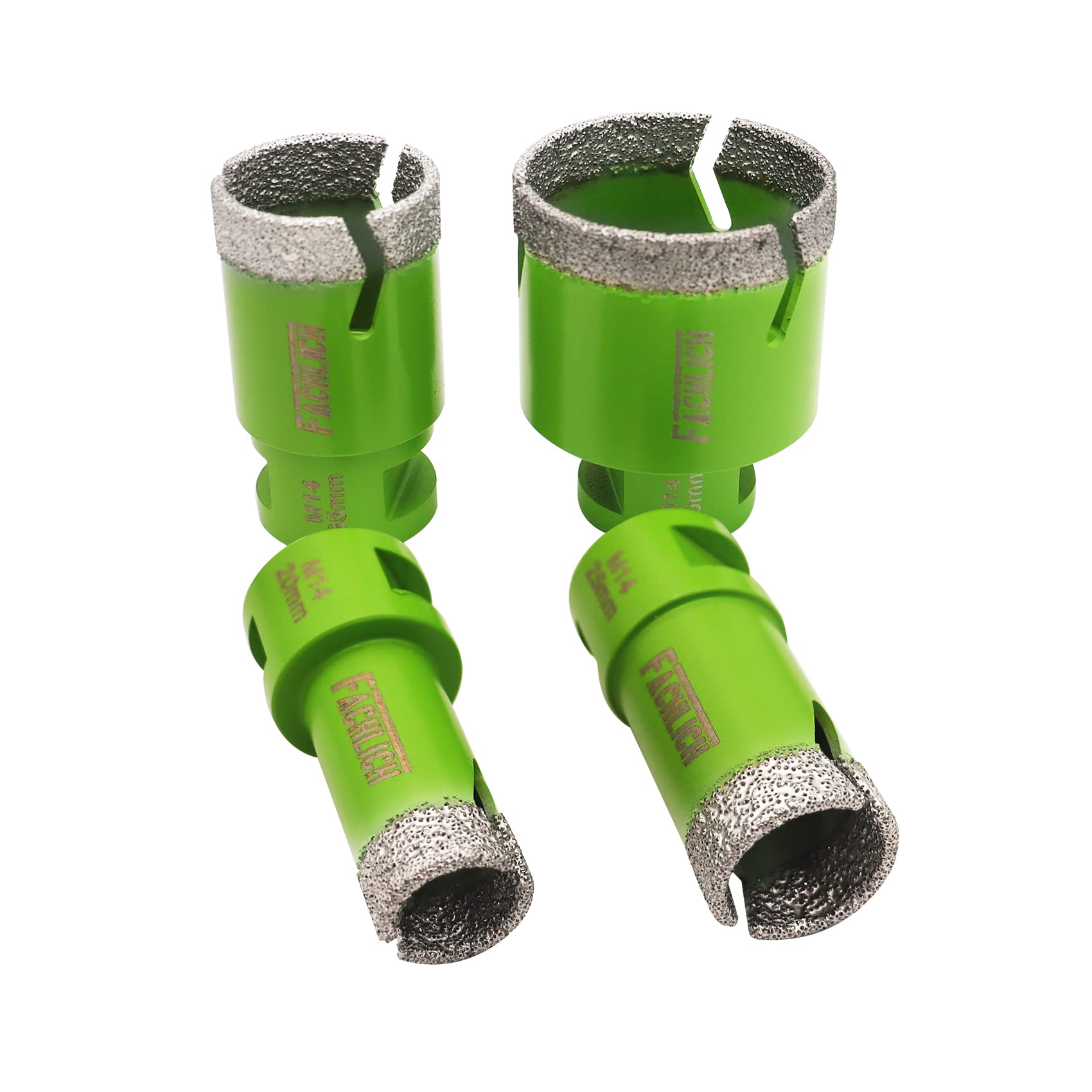 FACHLICHDiamond Drill Core Bits Set 20/25/35/50mm Tile Hole Saw Kit Vacuum Brazed M14 Connection for Tile Porcelain Granite Marble