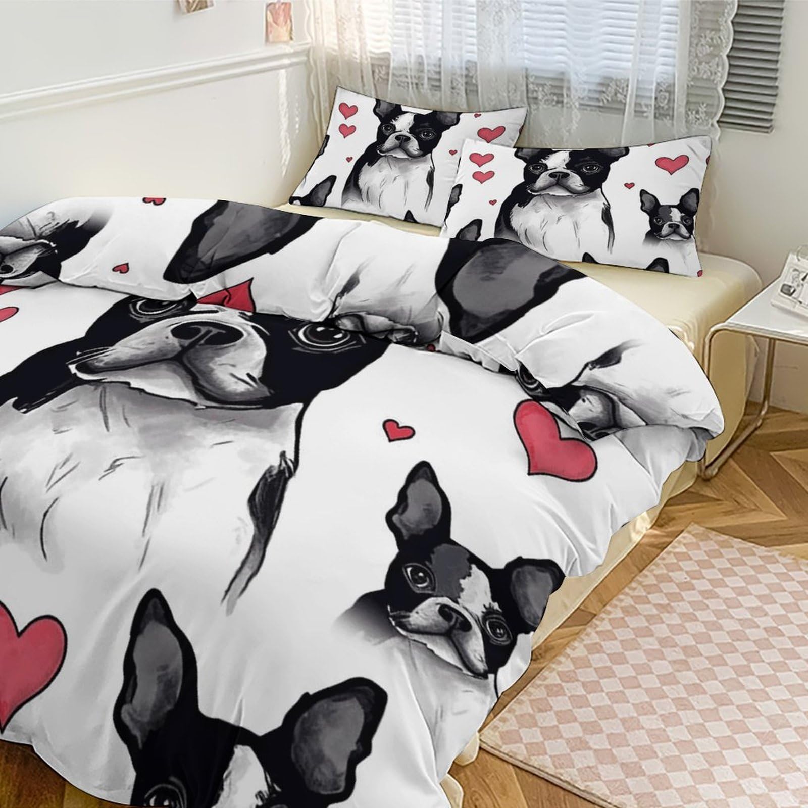 Housse de couette pour grand lit double face pour chambre cosy moderne